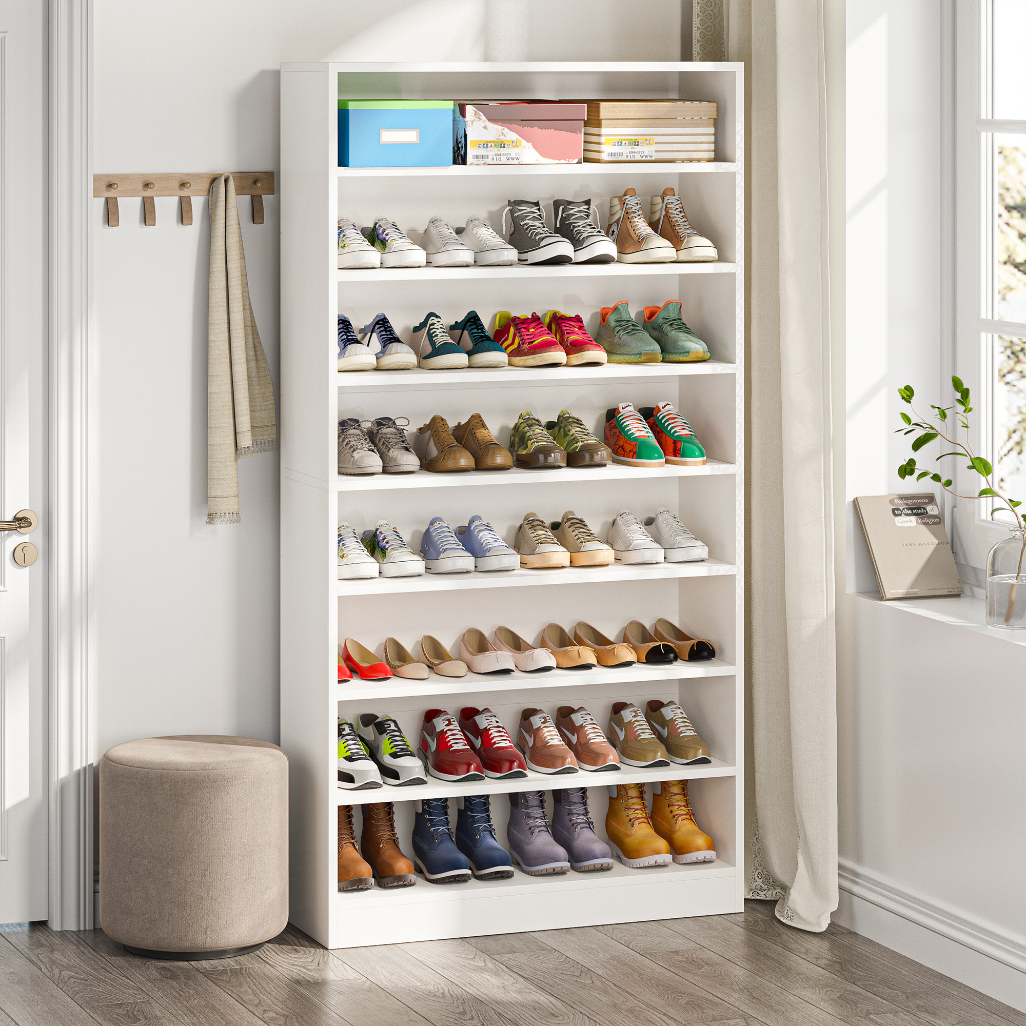 40 Pair Shoe Storage Cabinet Latitude Run Finish White